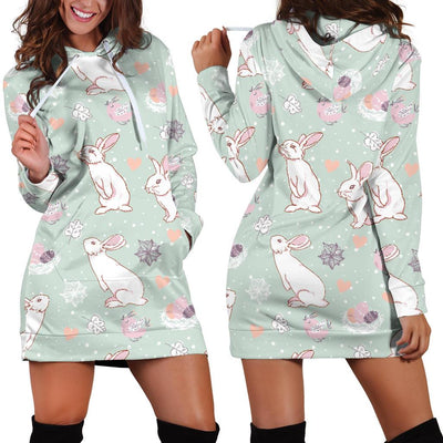 Rabbit Pattern Print Design RB011 Women Hoodie Dress