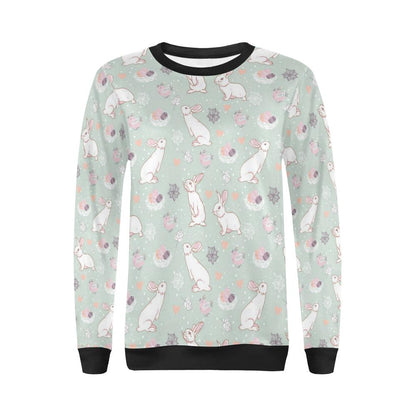 Rabbit Pattern Print Design RB011 Women Long Sleeve Sweatshirt-JorJune