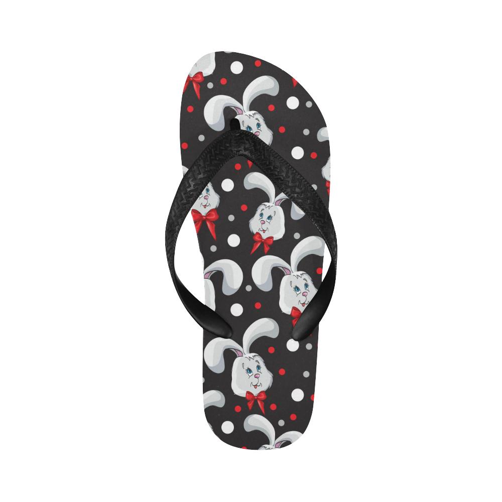 Rabbit Pattern Print Design RB012 Flip Flops-JorJune