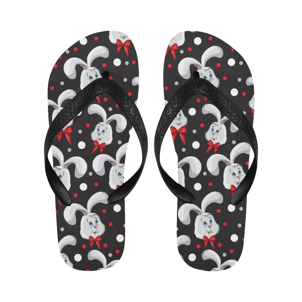 Rabbit Pattern Print Design RB012 Flip Flops-JorJune