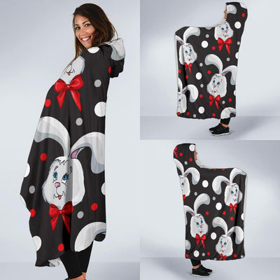 Rabbit Pattern Print Design RB012 Hooded Blanket-JORJUNE.COM