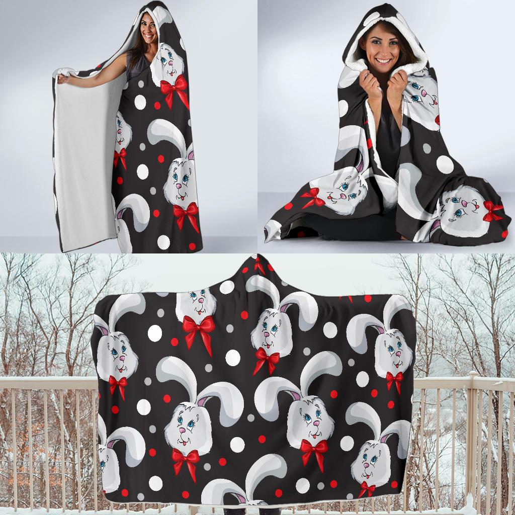 Rabbit Pattern Print Design RB012 Hooded Blanket-JORJUNE.COM