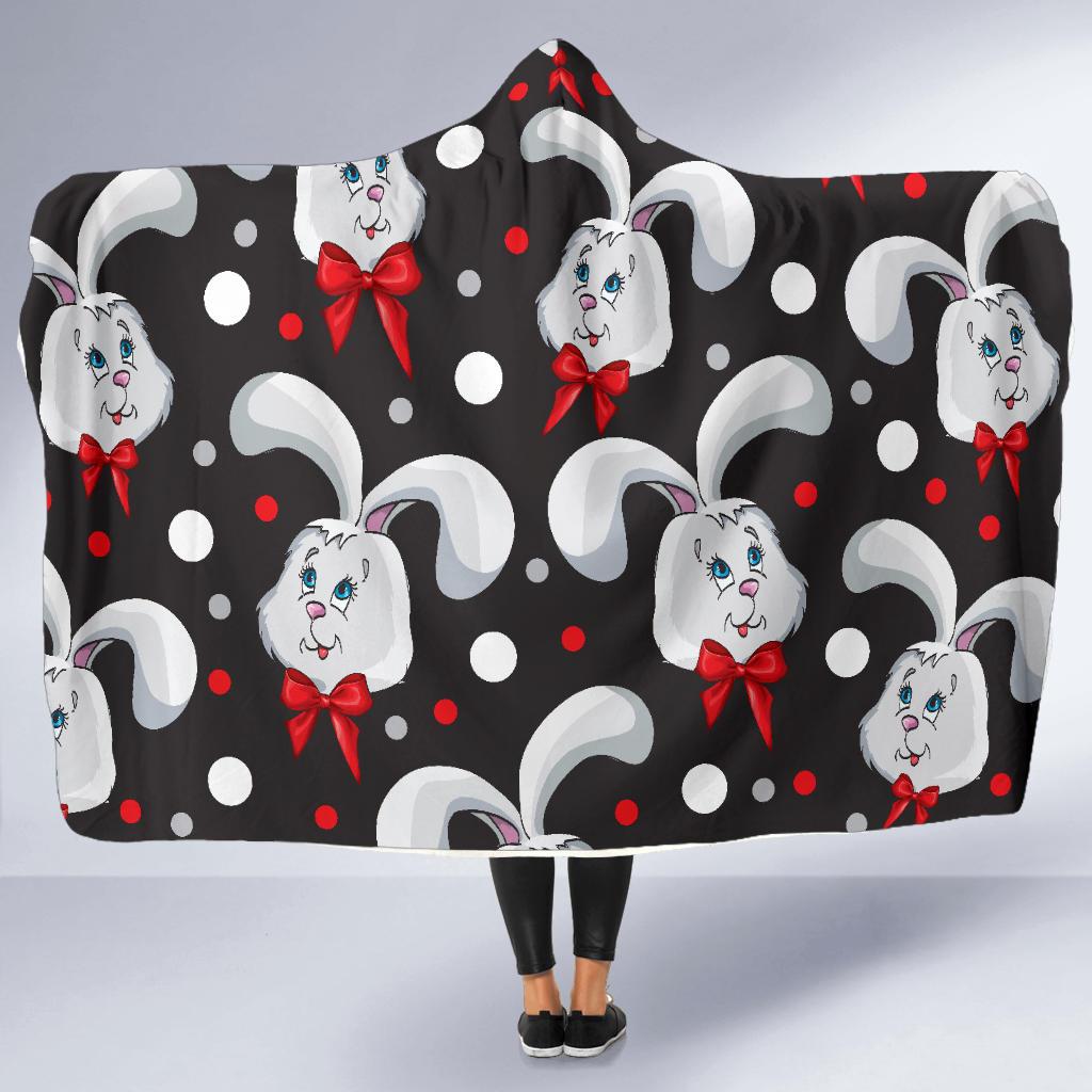 Rabbit Pattern Print Design RB012 Hooded Blanket-JORJUNE.COM