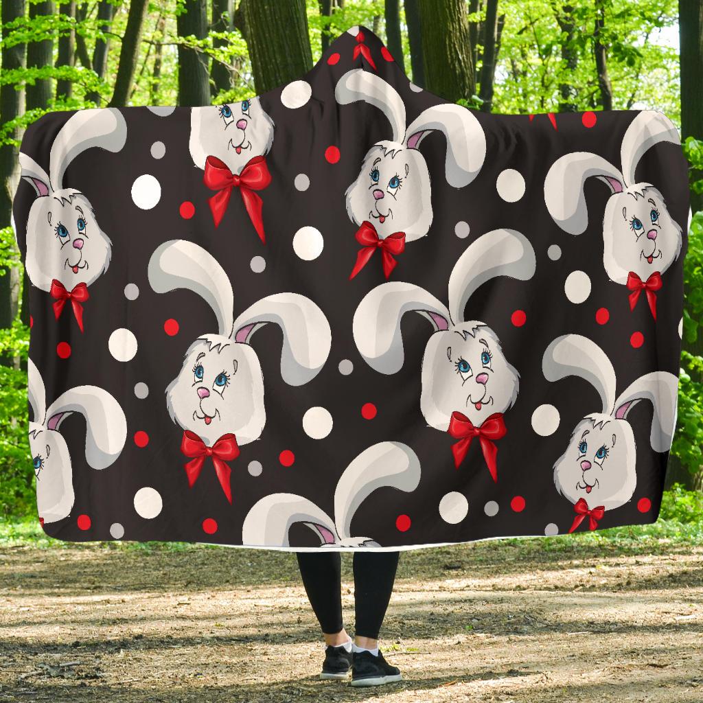 Rabbit Pattern Print Design RB012 Hooded Blanket-JORJUNE.COM