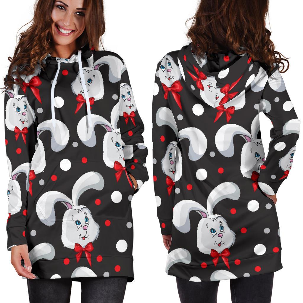 Rabbit Pattern Print Design RB012 Women Hoodie Dress