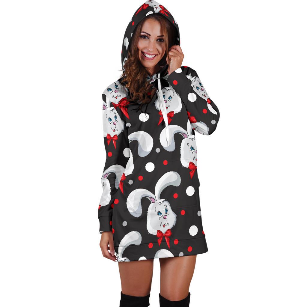 Rabbit Pattern Print Design RB012 Women Hoodie Dress