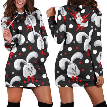 Rabbit Pattern Print Design RB012 Women Hoodie Dress