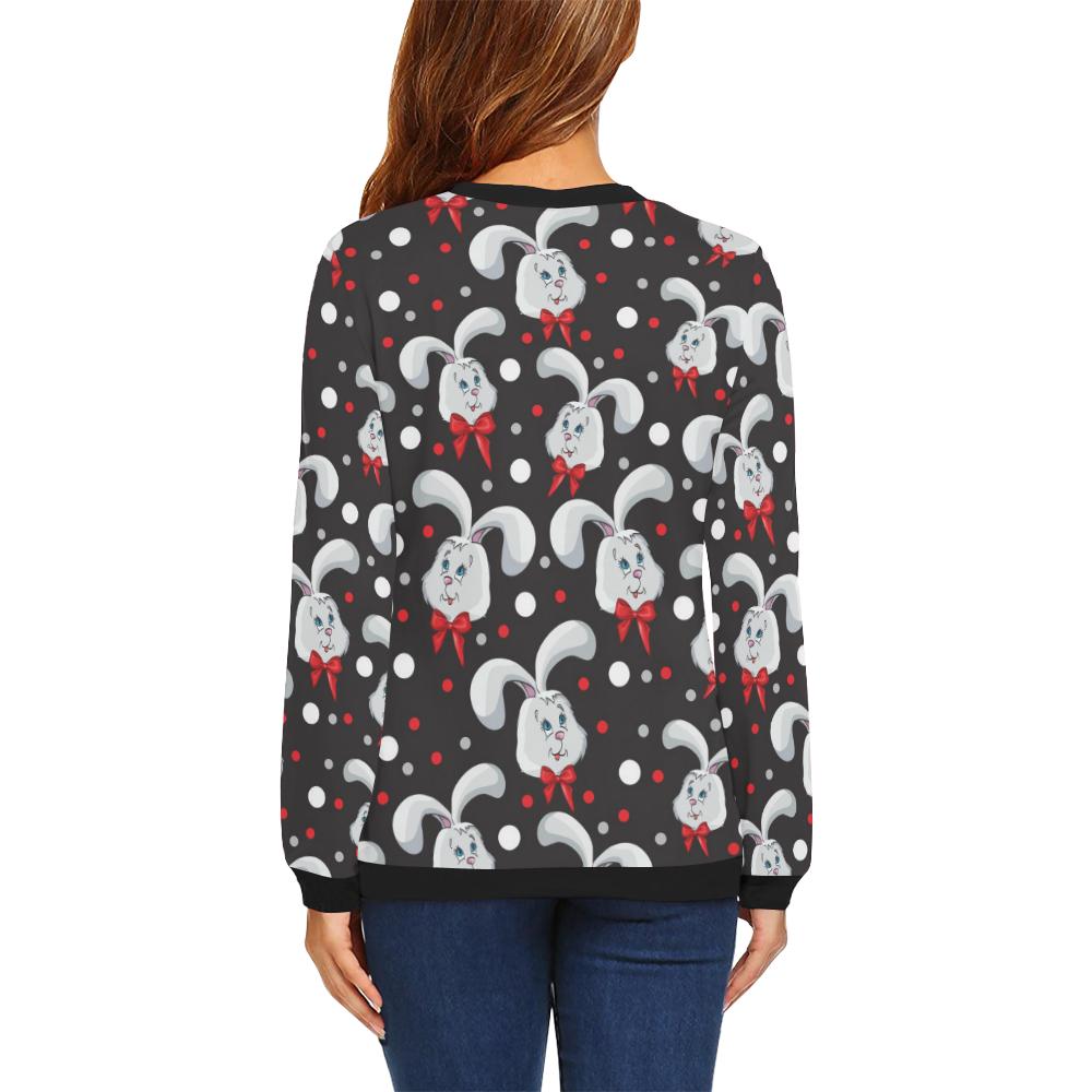 Rabbit Pattern Print Design RB012 Women Long Sleeve Sweatshirt-JorJune