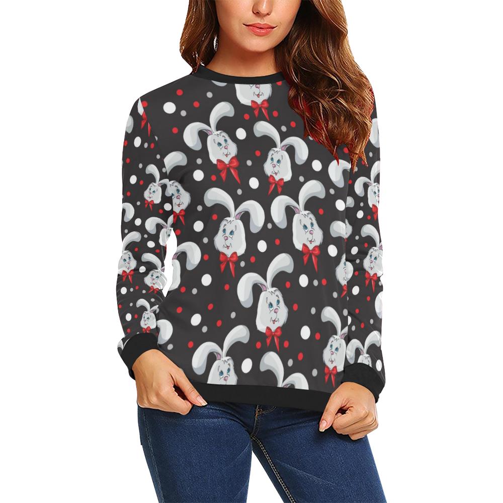 Rabbit Pattern Print Design RB012 Women Long Sleeve Sweatshirt-JorJune