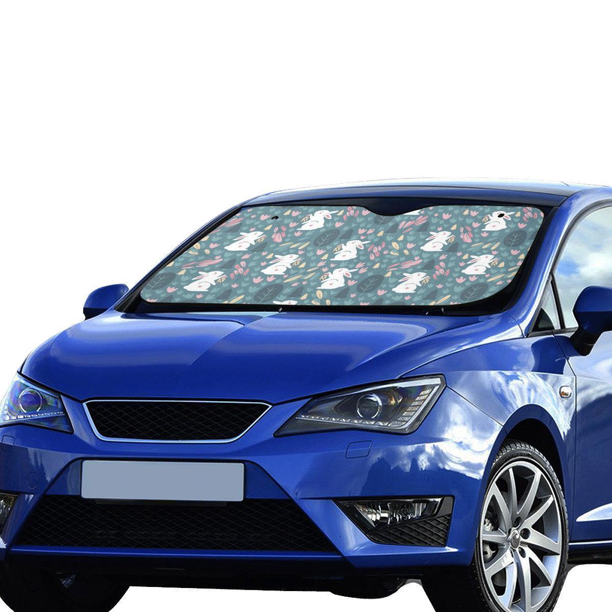 Rabbit Pattern Print Design RB013 Car Sun Shade-JorJune
