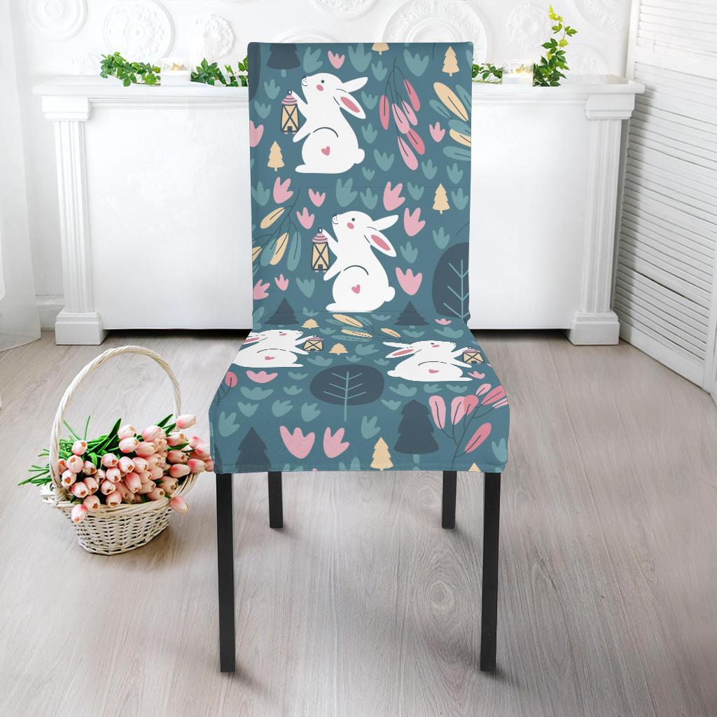 Rabbit Pattern Print Design RB013 Dining Chair Slipcover-JORJUNE.COM