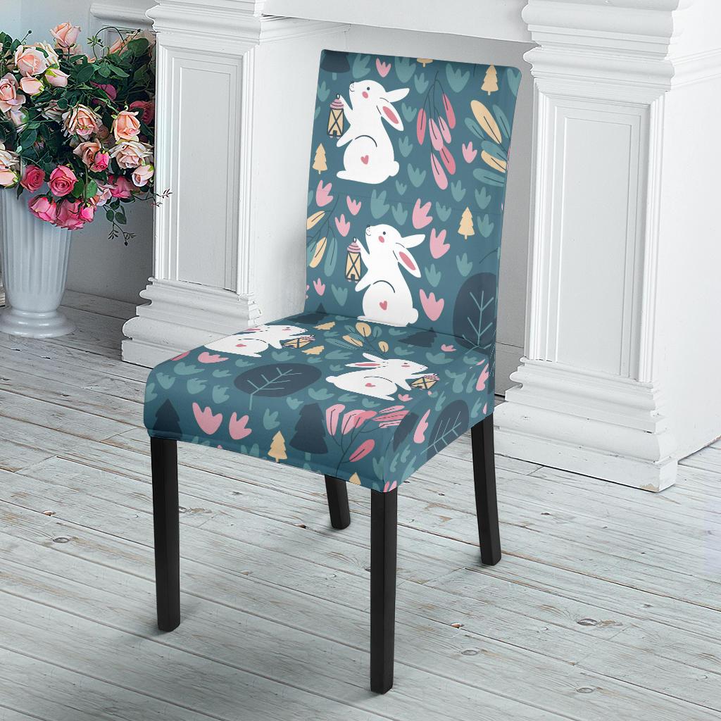 Rabbit Pattern Print Design RB013 Dining Chair Slipcover-JORJUNE.COM