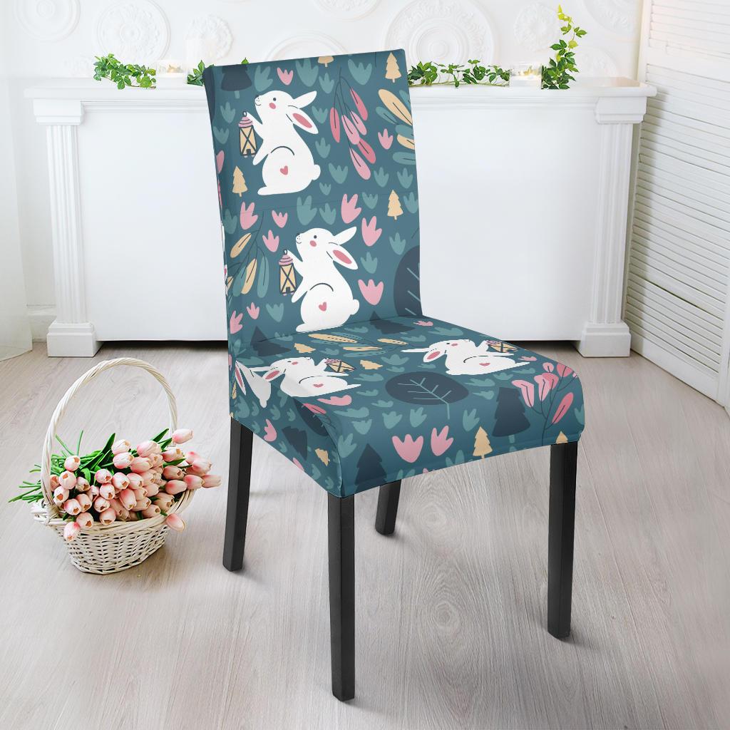 Rabbit Pattern Print Design RB013 Dining Chair Slipcover-JORJUNE.COM