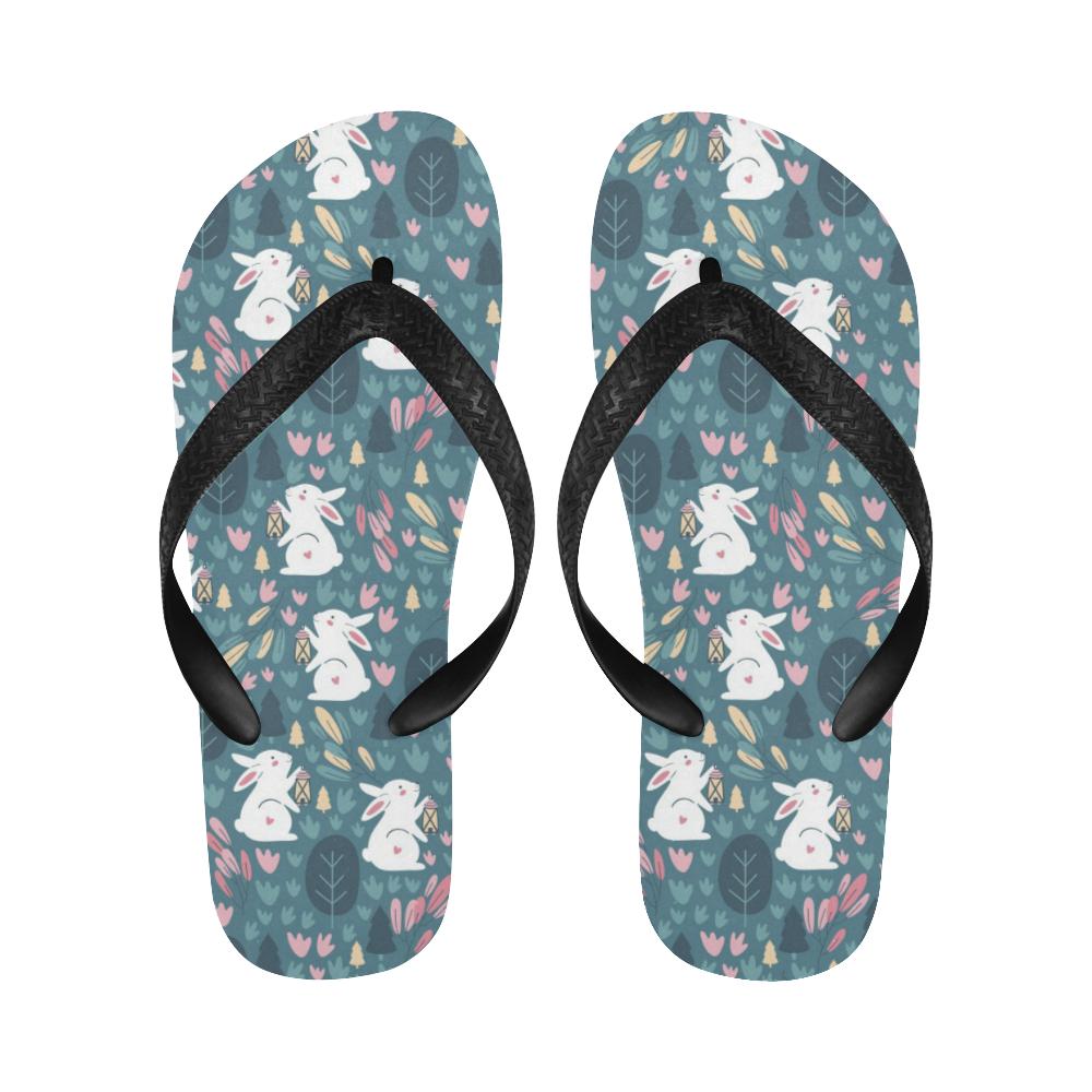 Rabbit Pattern Print Design RB013 Flip Flops-JorJune