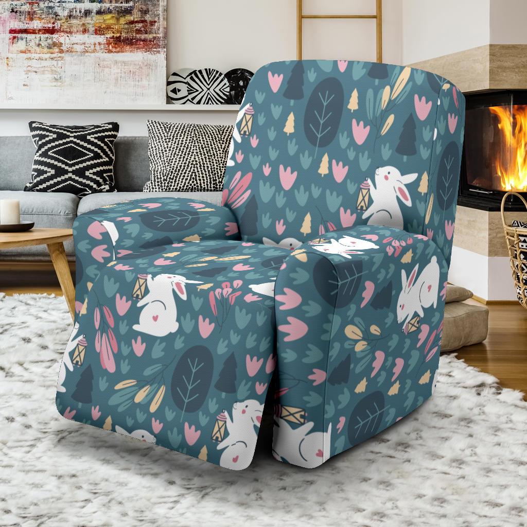 Rabbit Pattern Print Design RB013 Recliner Slipcover-JORJUNE.COM