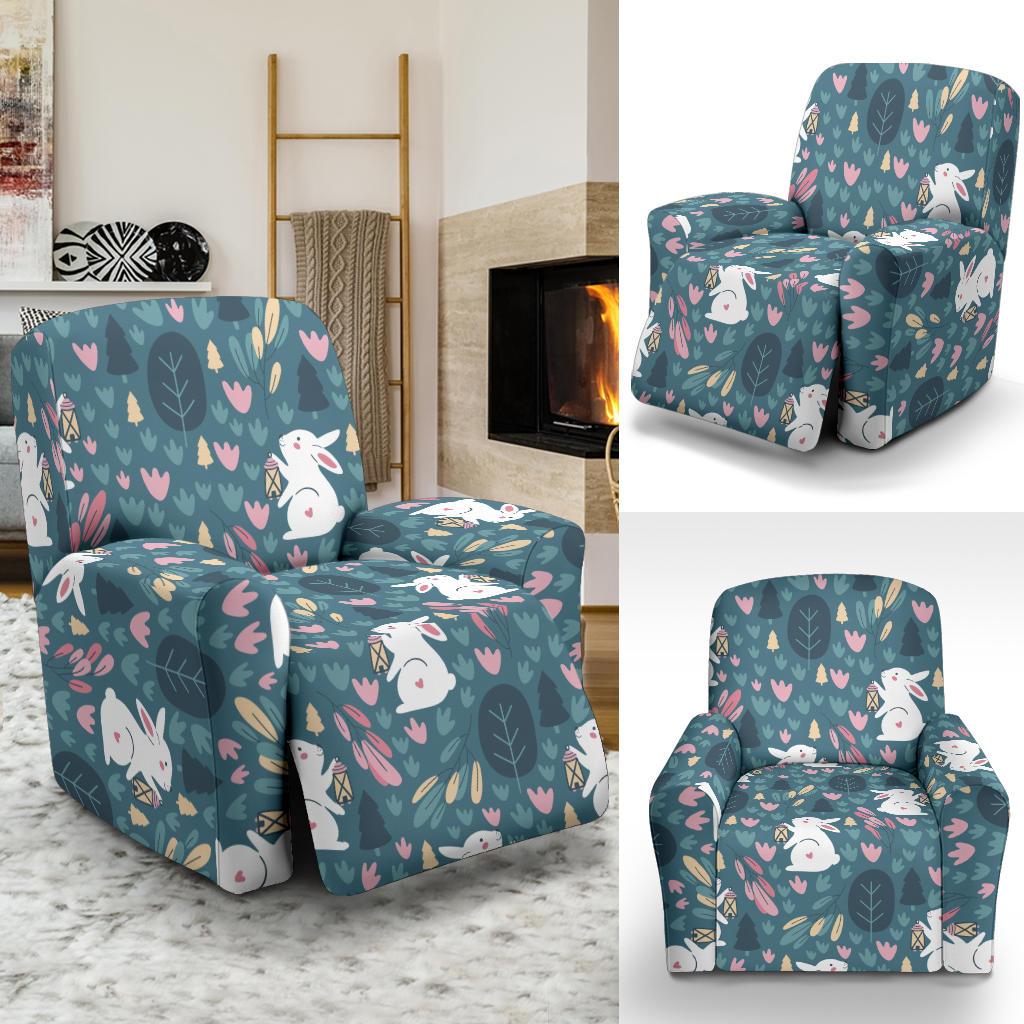 Rabbit Pattern Print Design RB013 Recliner Slipcover-JORJUNE.COM