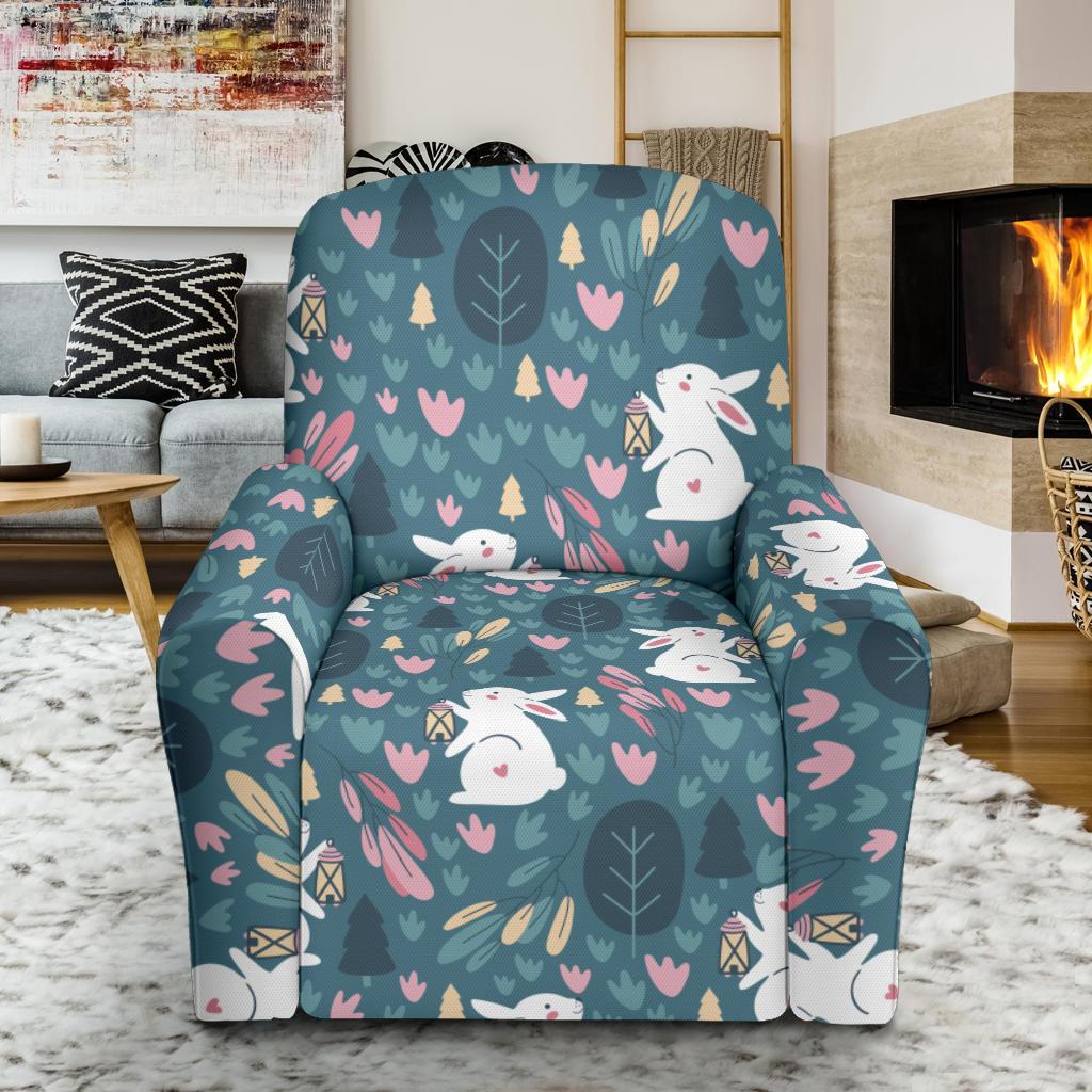 Rabbit Pattern Print Design RB013 Recliner Slipcover-JORJUNE.COM