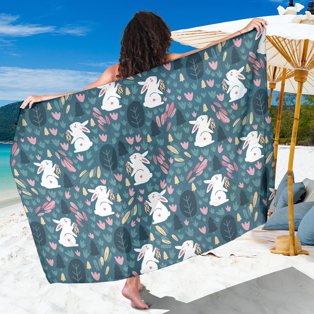 Rabbit Pattern Print Design RB013 Sarong Pareo Wrap-JORJUNE.COM