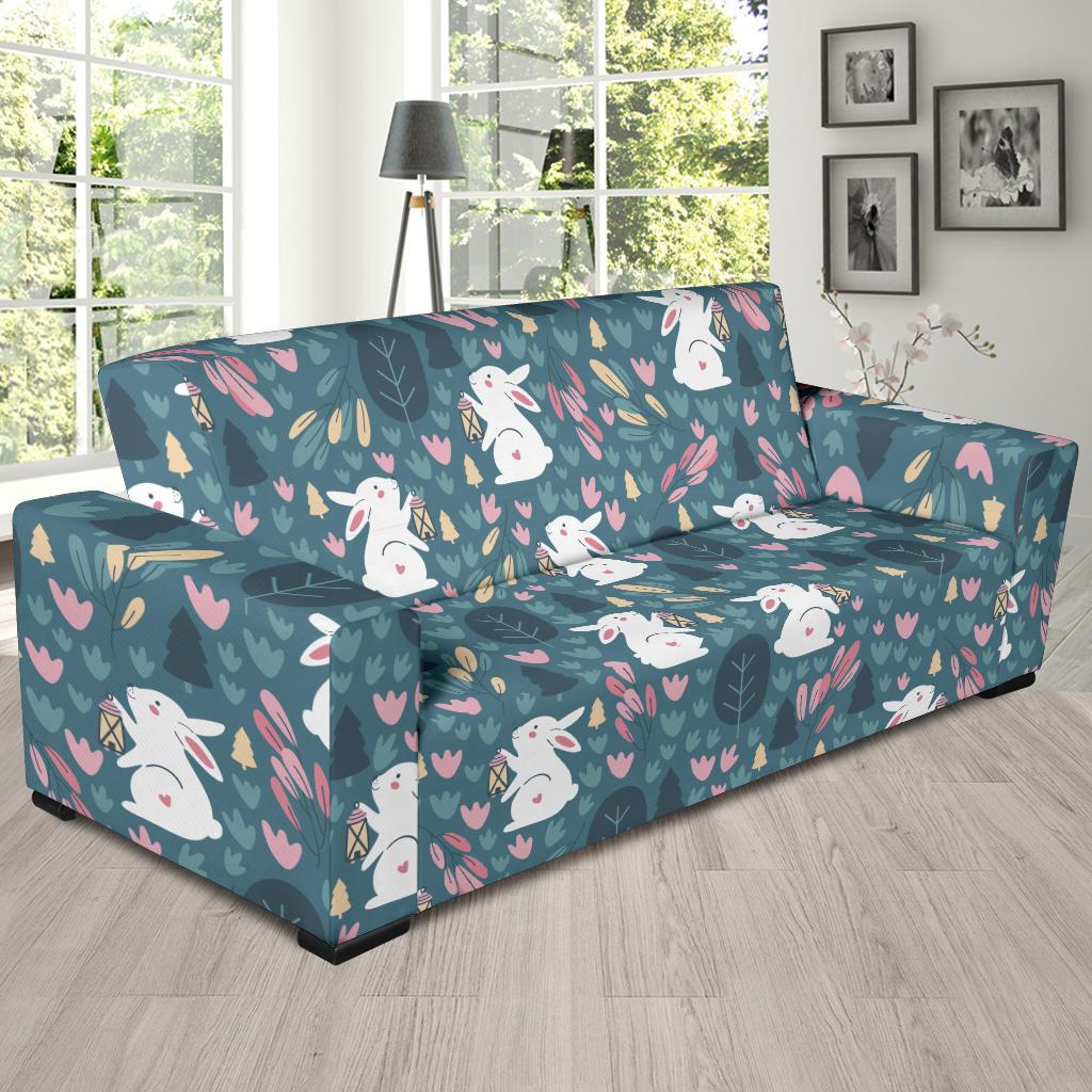 Rabbit Pattern Print Design RB013 Sofa Slipcover-JORJUNE.COM