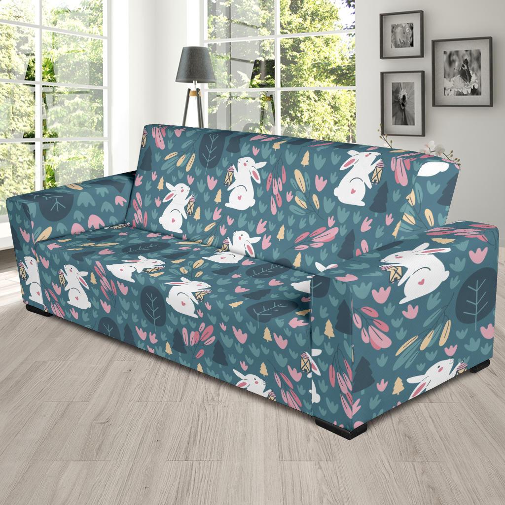 Rabbit Pattern Print Design RB013 Sofa Slipcover-JORJUNE.COM