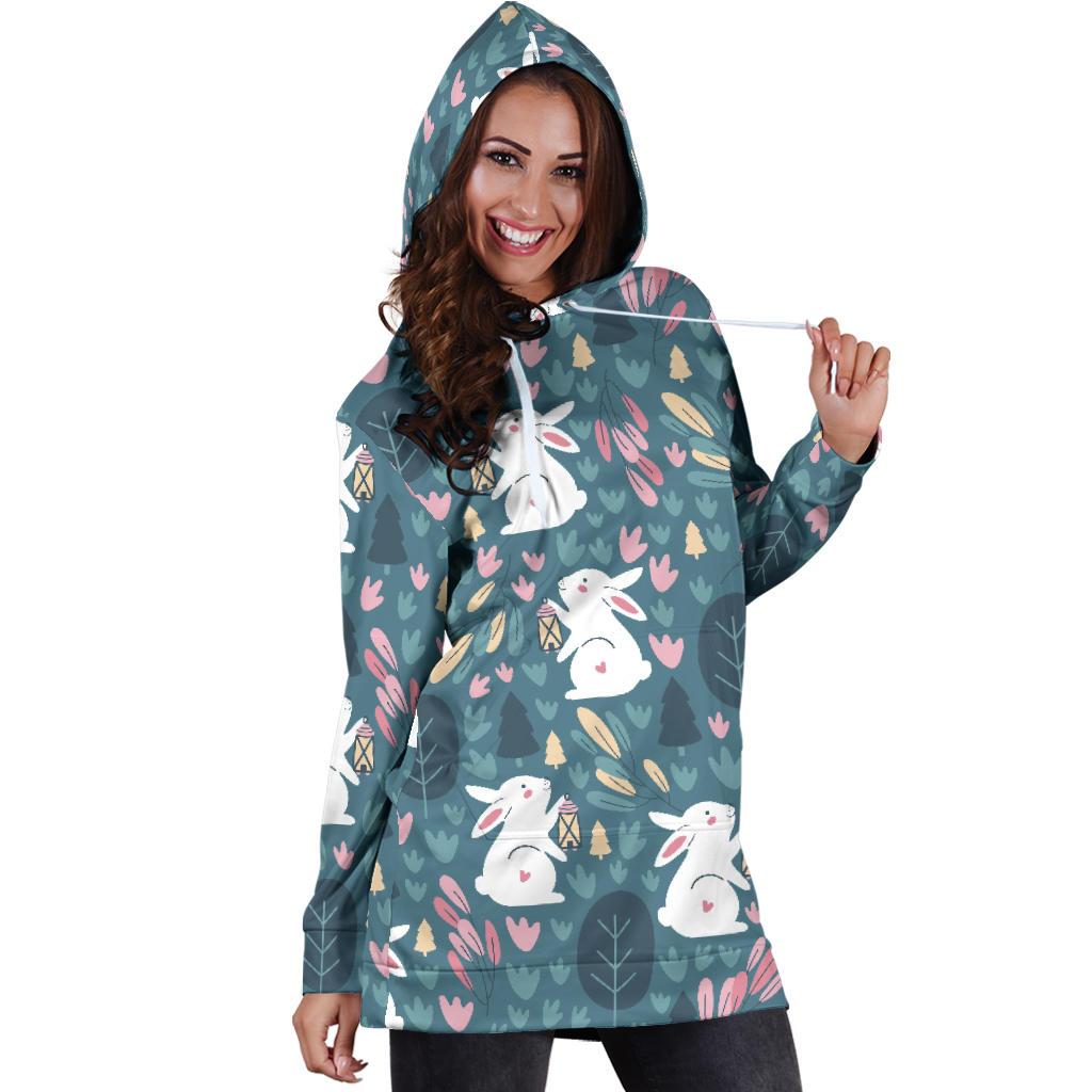 Rabbit Pattern Print Design RB013 Women Hoodie Dress