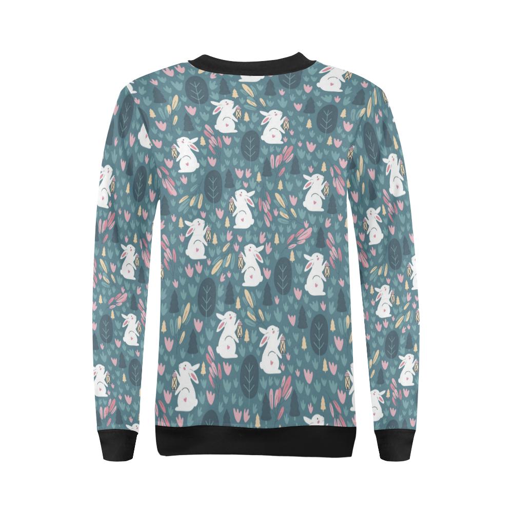 Rabbit Pattern Print Design RB013 Women Long Sleeve Sweatshirt-JorJune