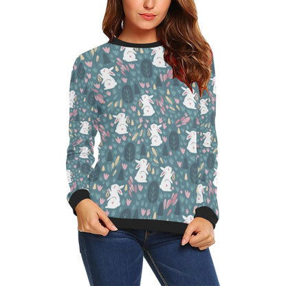 Rabbit Pattern Print Design RB013 Women Long Sleeve Sweatshirt-JorJune