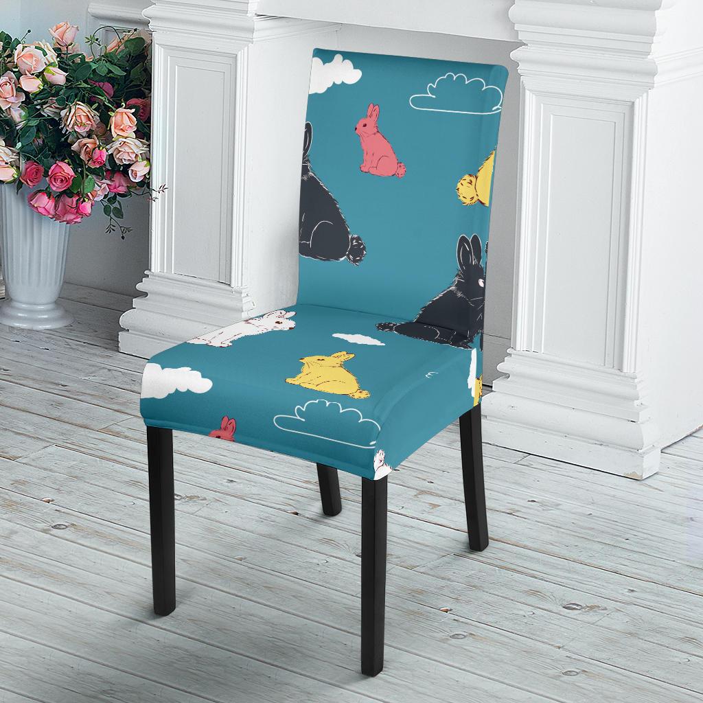 Rabbit Pattern Print Design RB014 Dining Chair Slipcover-JORJUNE.COM