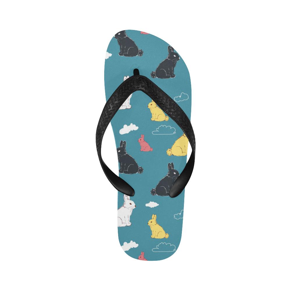 Rabbit Pattern Print Design RB014 Flip Flops-JorJune