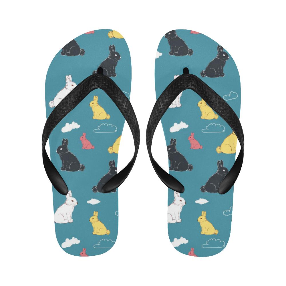 Rabbit Pattern Print Design RB014 Flip Flops-JorJune