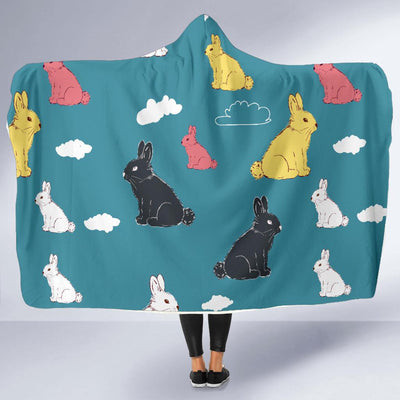 Rabbit Pattern Print Design RB014 Hooded Blanket-JORJUNE.COM