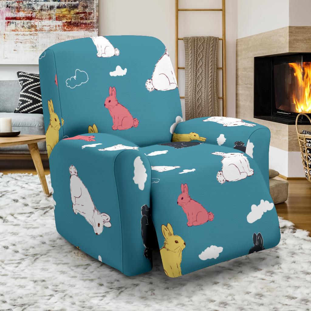 Rabbit Pattern Print Design RB014 Recliner Slipcover-JORJUNE.COM