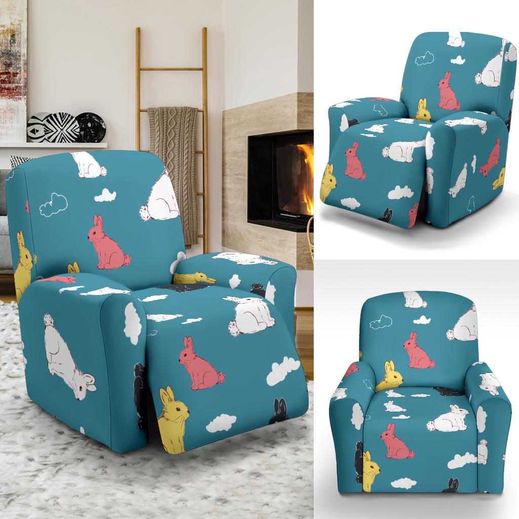 Rabbit Pattern Print Design RB014 Recliner Slipcover-JORJUNE.COM