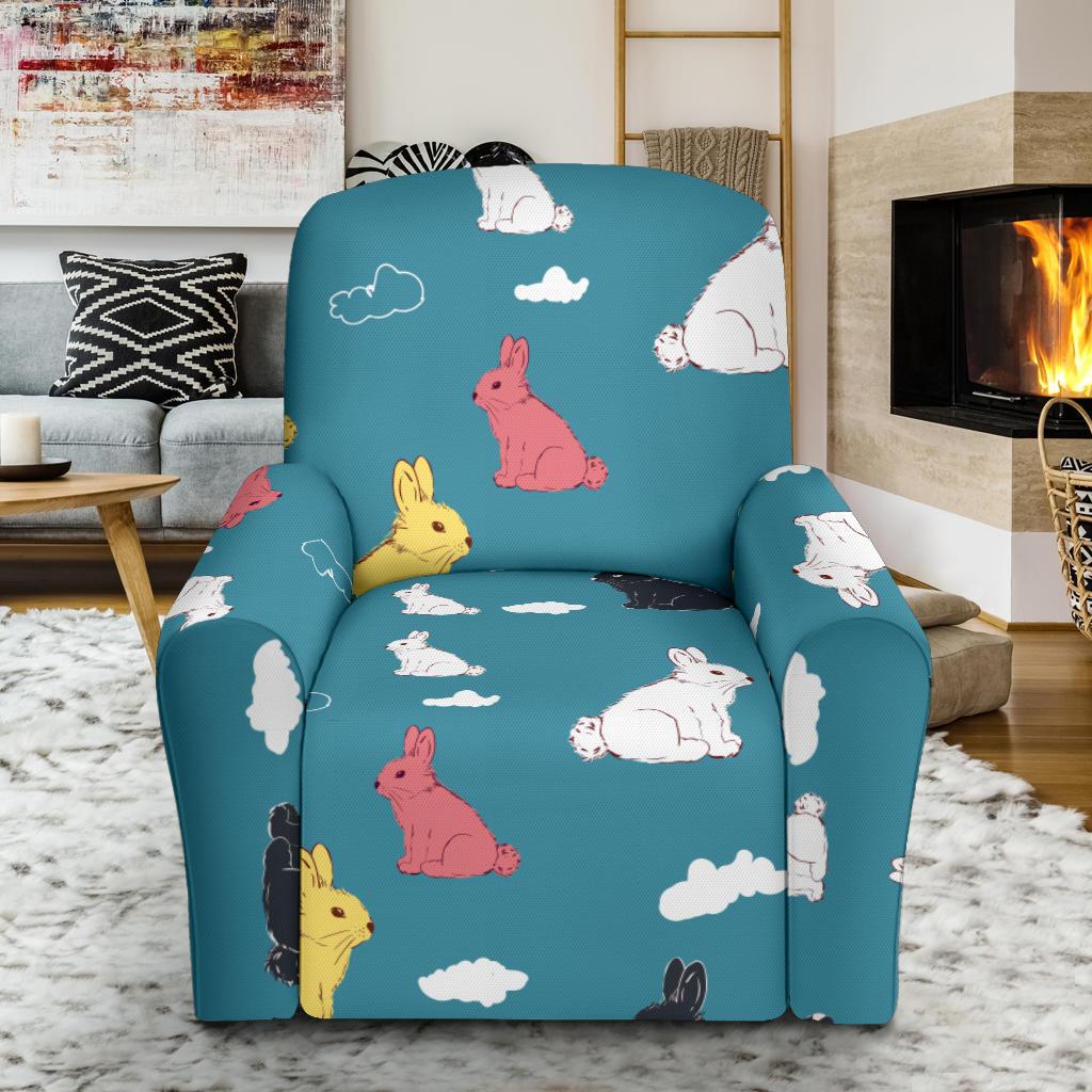 Rabbit Pattern Print Design RB014 Recliner Slipcover-JORJUNE.COM