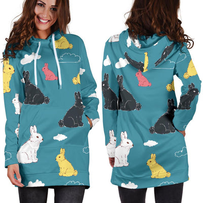 Rabbit Pattern Print Design RB014 Women Hoodie Dress