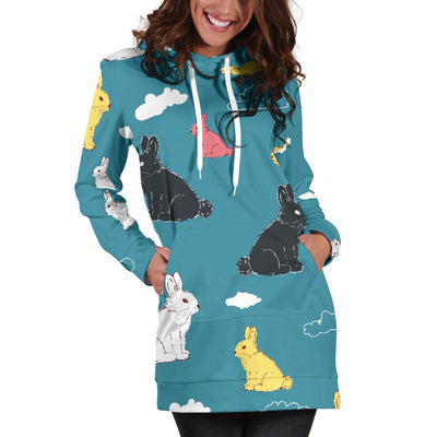 Rabbit Pattern Print Design RB014 Women Hoodie Dress