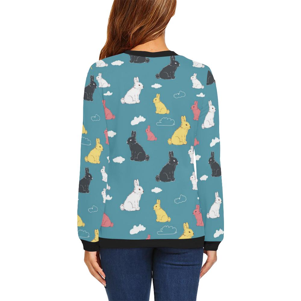 Rabbit Pattern Print Design RB014 Women Long Sleeve Sweatshirt-JorJune