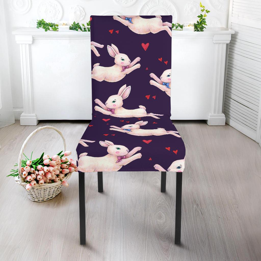 Rabbit Pattern Print Design RB016 Dining Chair Slipcover-JORJUNE.COM