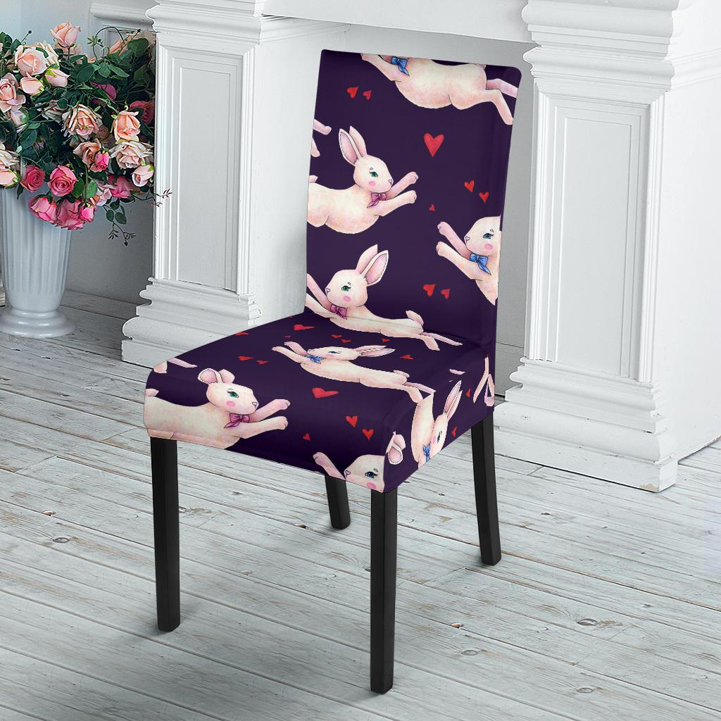 Rabbit Pattern Print Design RB016 Dining Chair Slipcover-JORJUNE.COM
