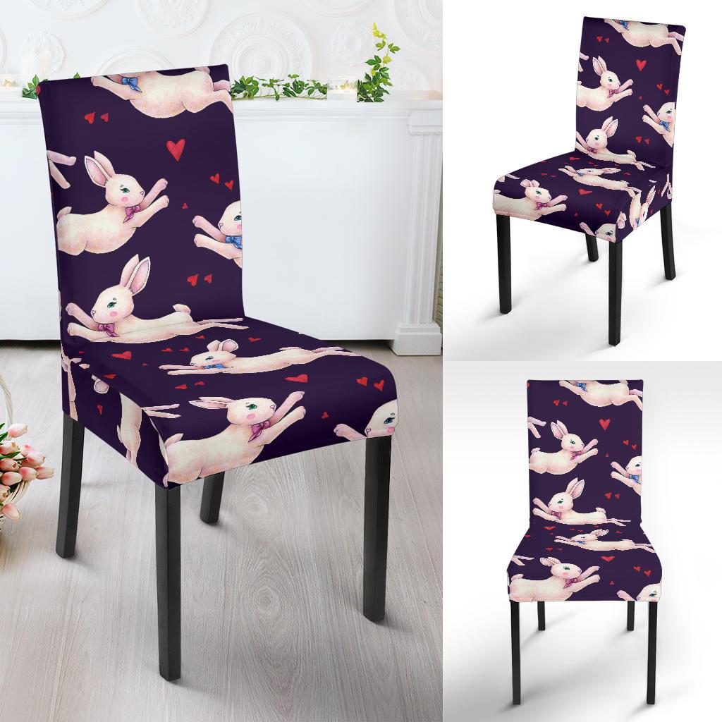 Rabbit Pattern Print Design RB016 Dining Chair Slipcover-JORJUNE.COM