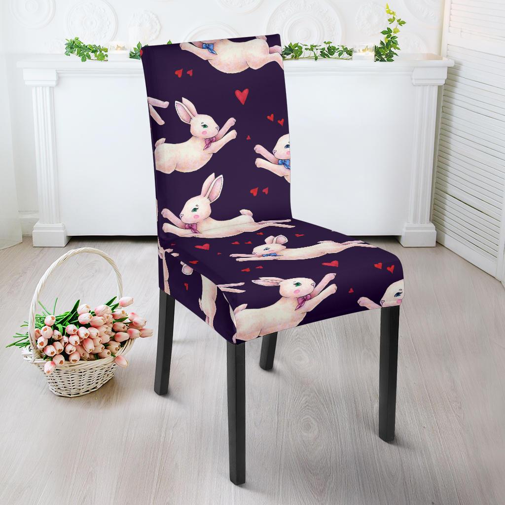 Rabbit Pattern Print Design RB016 Dining Chair Slipcover-JORJUNE.COM