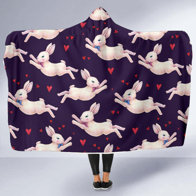 Rabbit Pattern Print Design RB016 Hooded Blanket-JORJUNE.COM