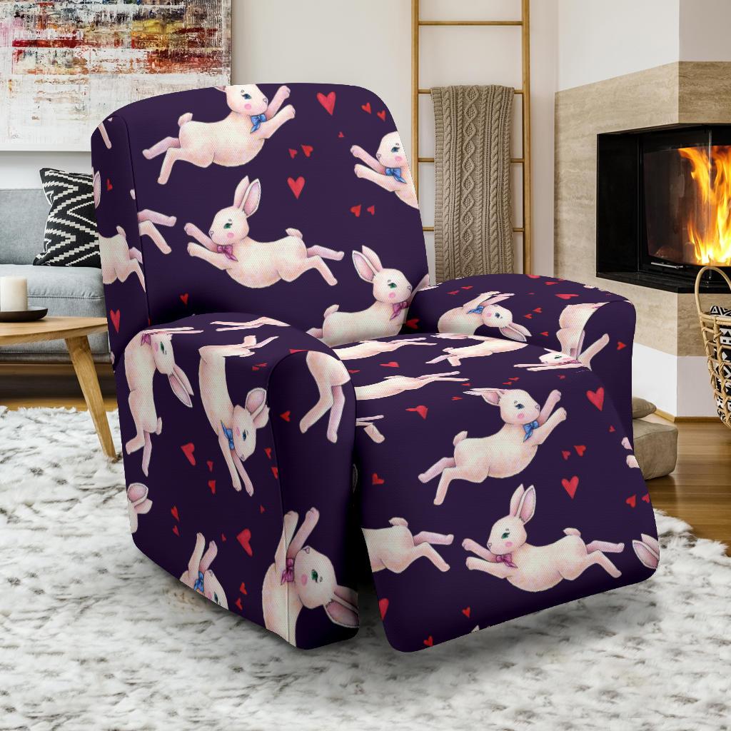 Rabbit Pattern Print Design RB016 Recliner Slipcover-JORJUNE.COM