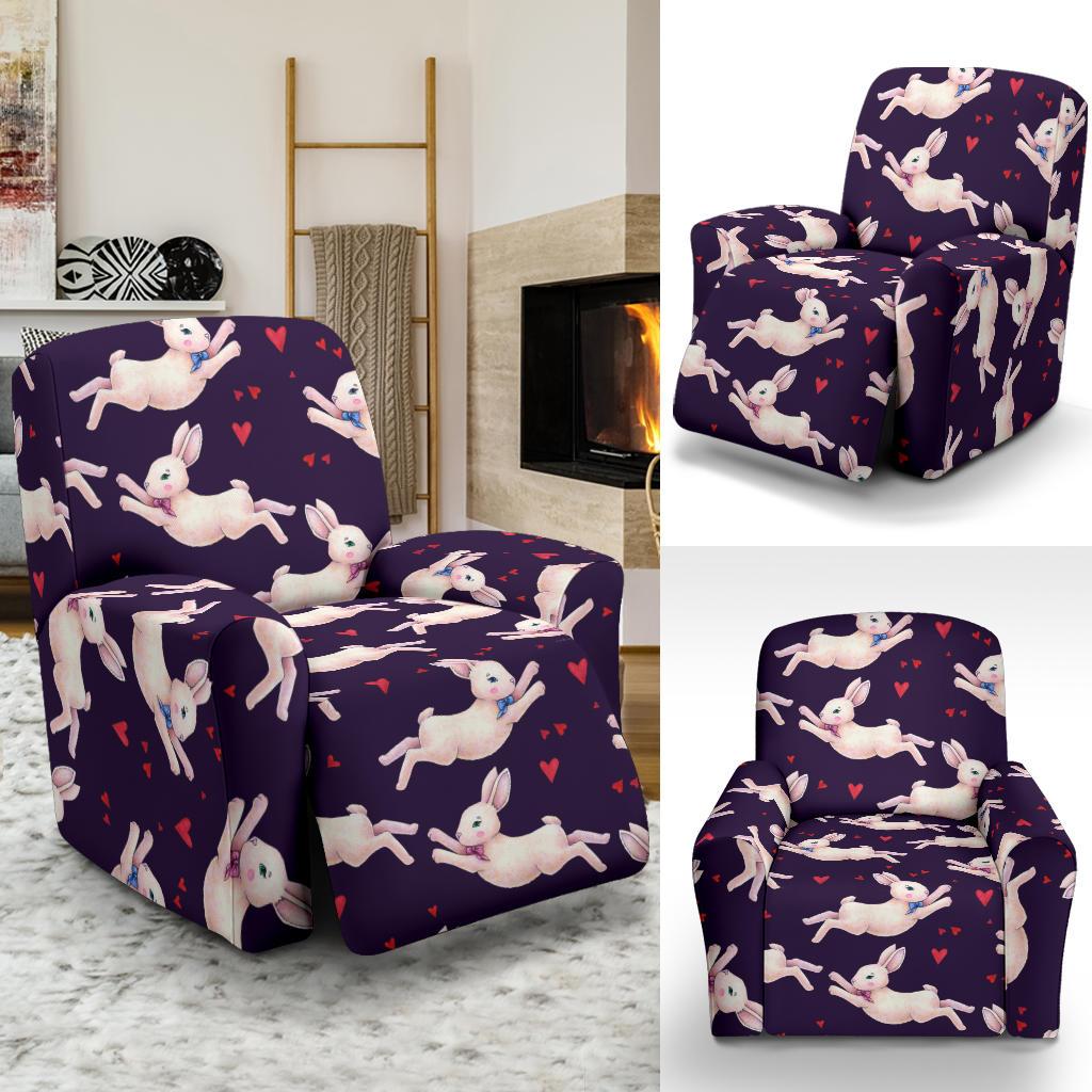 Rabbit Pattern Print Design RB016 Recliner Slipcover-JORJUNE.COM