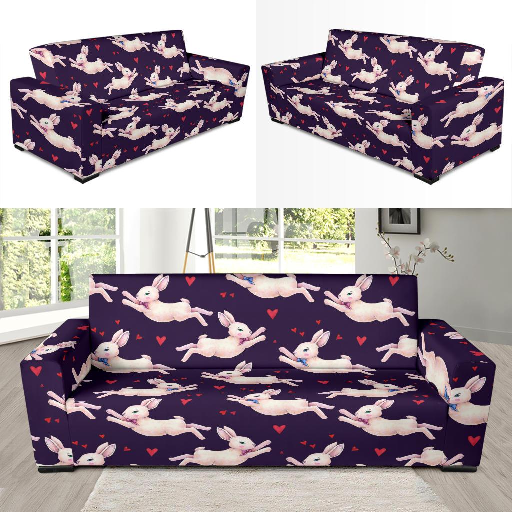 Rabbit Pattern Print Design RB016 Sofa Slipcover-JORJUNE.COM