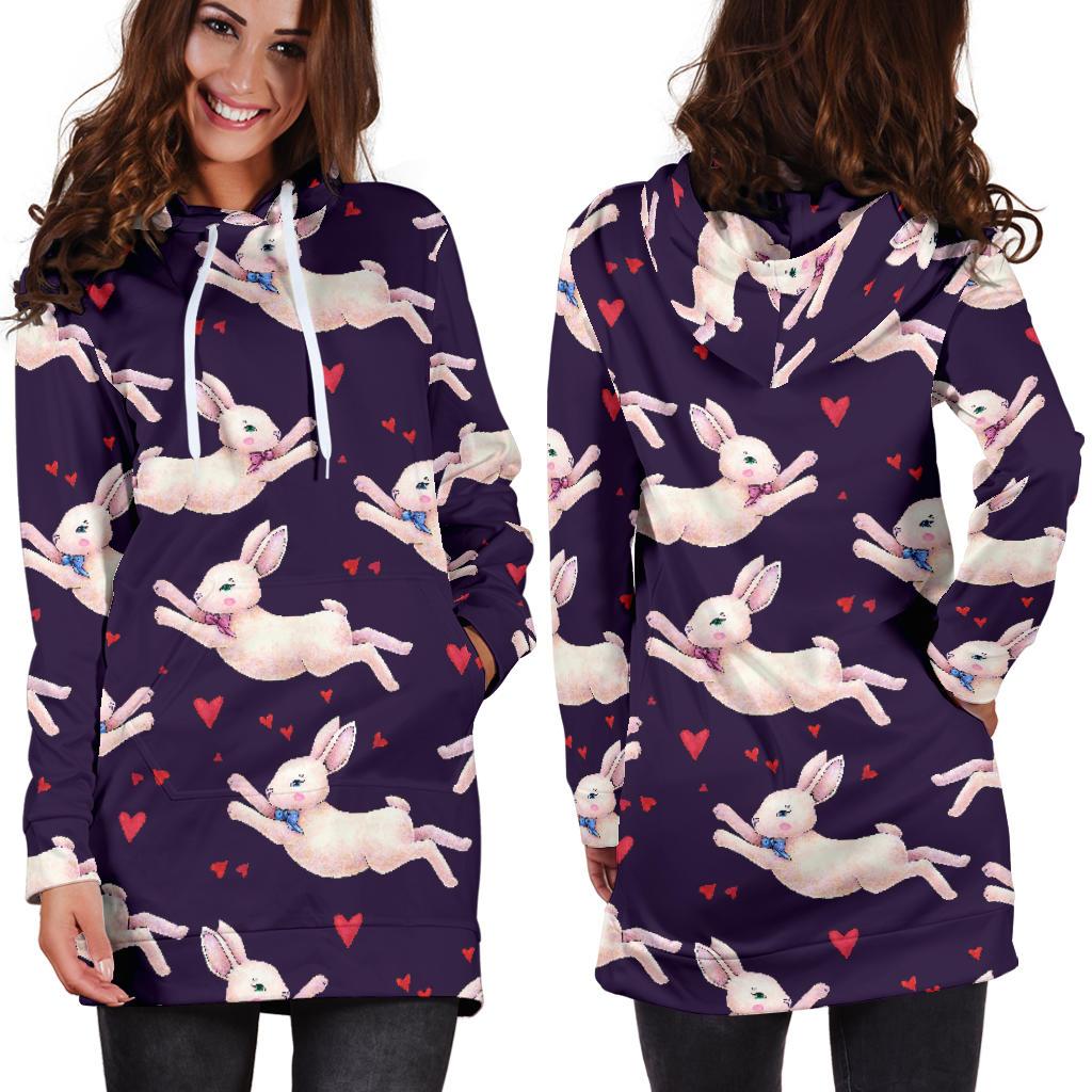 Rabbit Pattern Print Design RB016 Women Hoodie Dress
