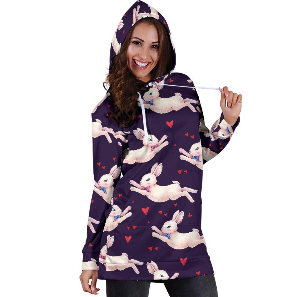 Rabbit Pattern Print Design RB016 Women Hoodie Dress