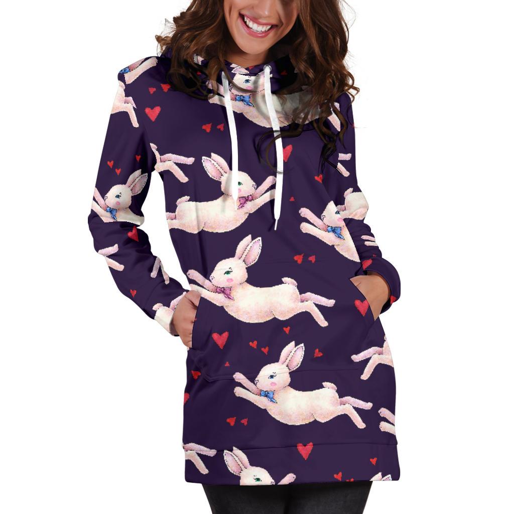 Rabbit Pattern Print Design RB016 Women Hoodie Dress