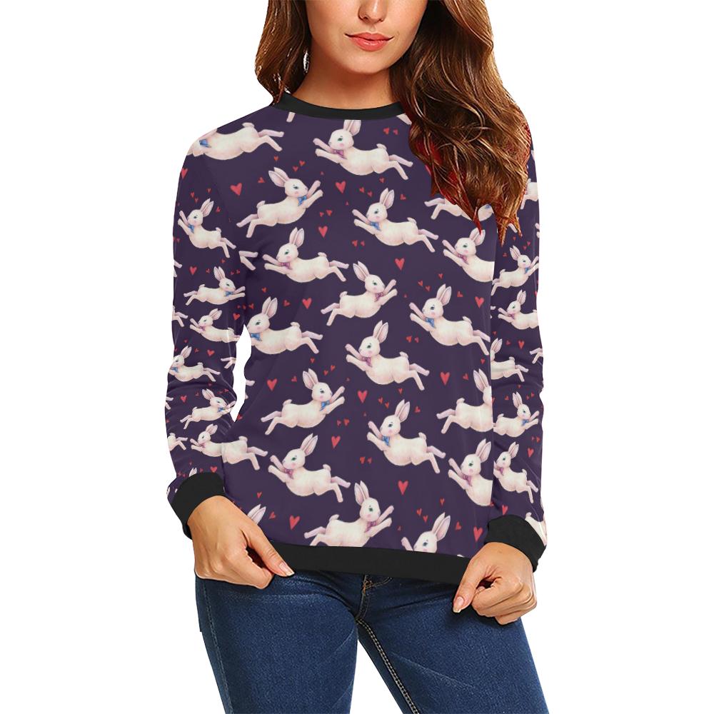 Rabbit Pattern Print Design RB016 Women Long Sleeve Sweatshirt-JorJune