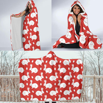 Rabbit Pattern Print Design RB017 Hooded Blanket-JORJUNE.COM